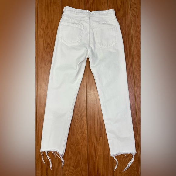 Madewell The Perfect Summer Jean High Rise Deconstructed Hem Tile White Size 25 - Picture 3 of 7
